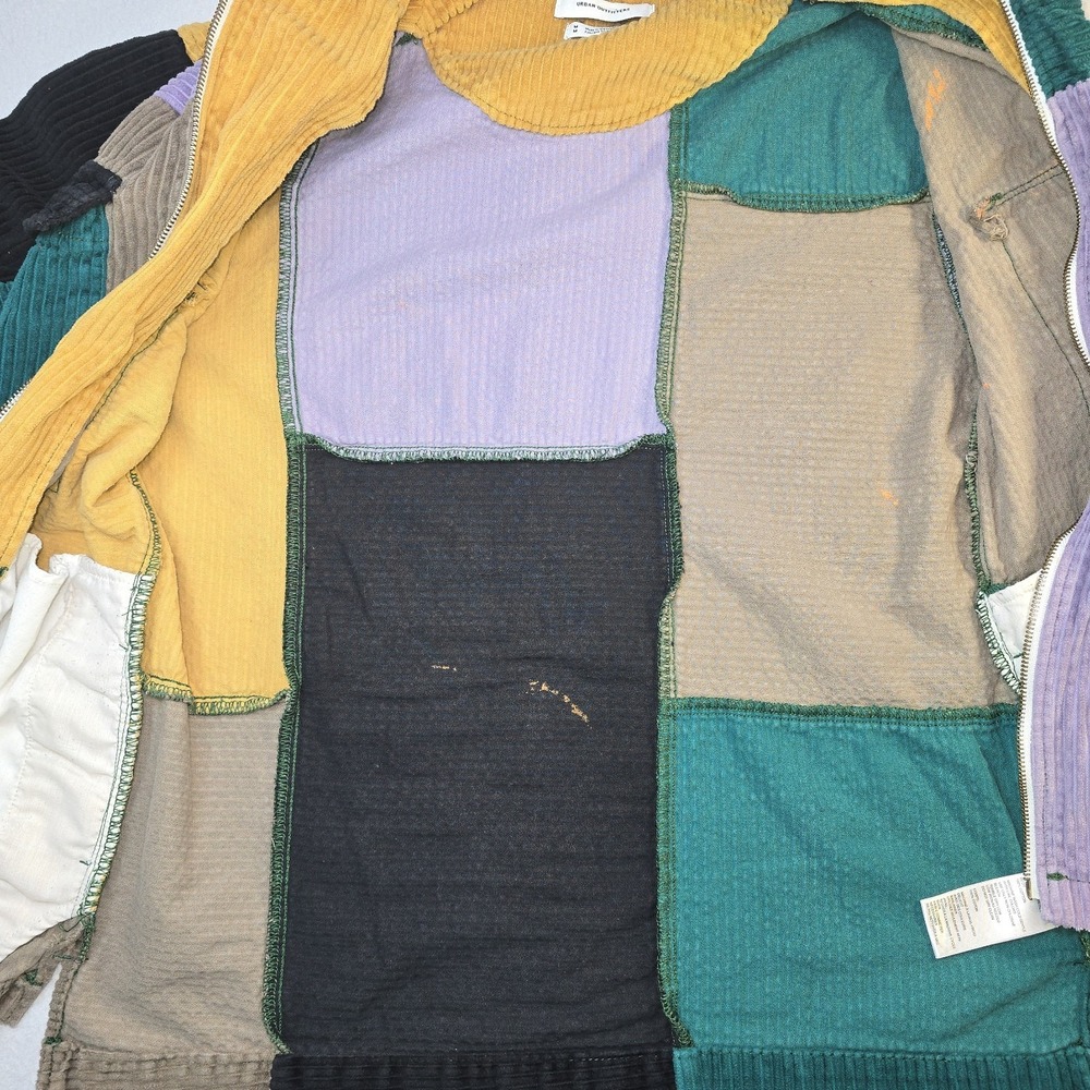 Urban Outfitters Patchwork Corduroy Jacket Medium M Colorblock Grandpacore Retro - Picture 11 of 16